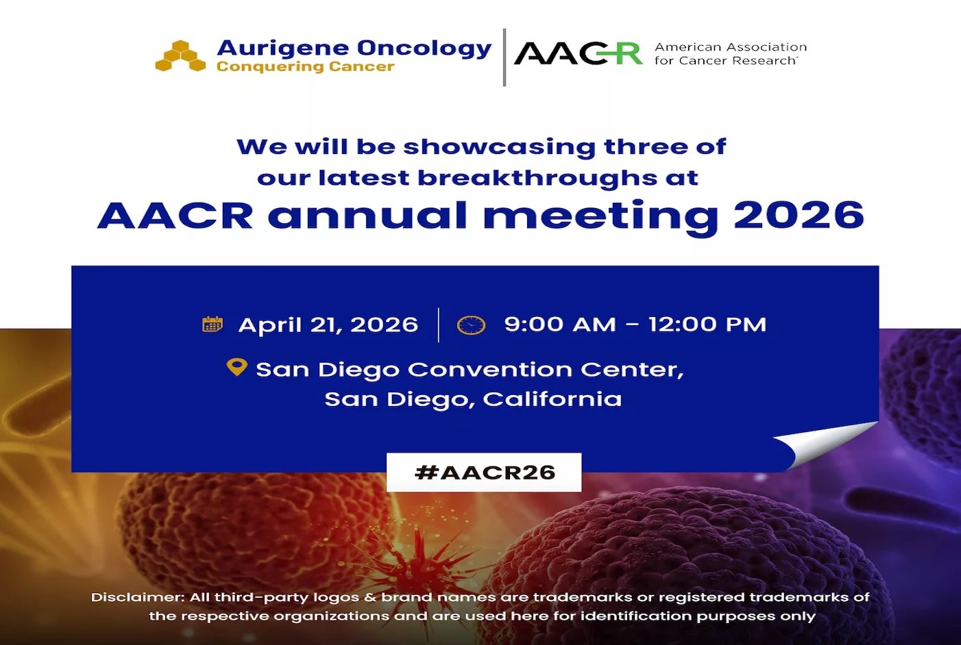April 17-22, 2026, American Association for Cancer Research